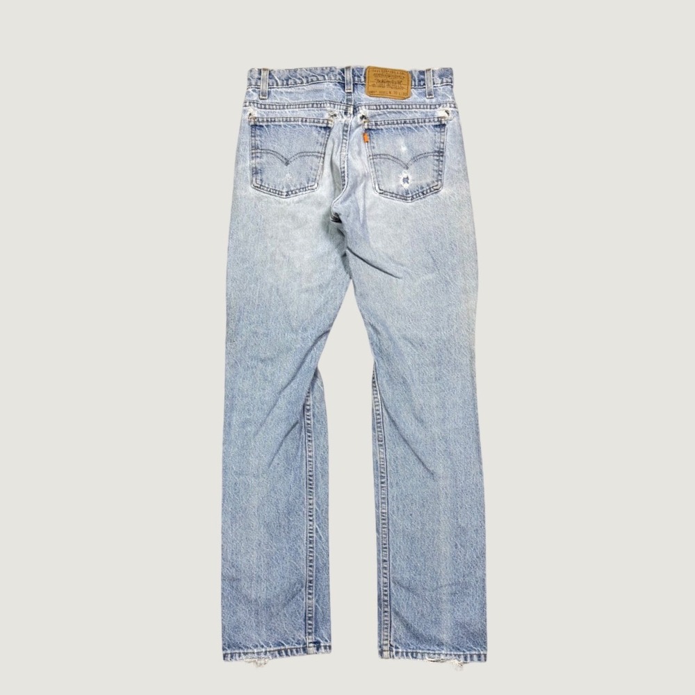 Vintage Levis 505 Orange Tab Jeans Made in USA Light Wash Distressed 30x32